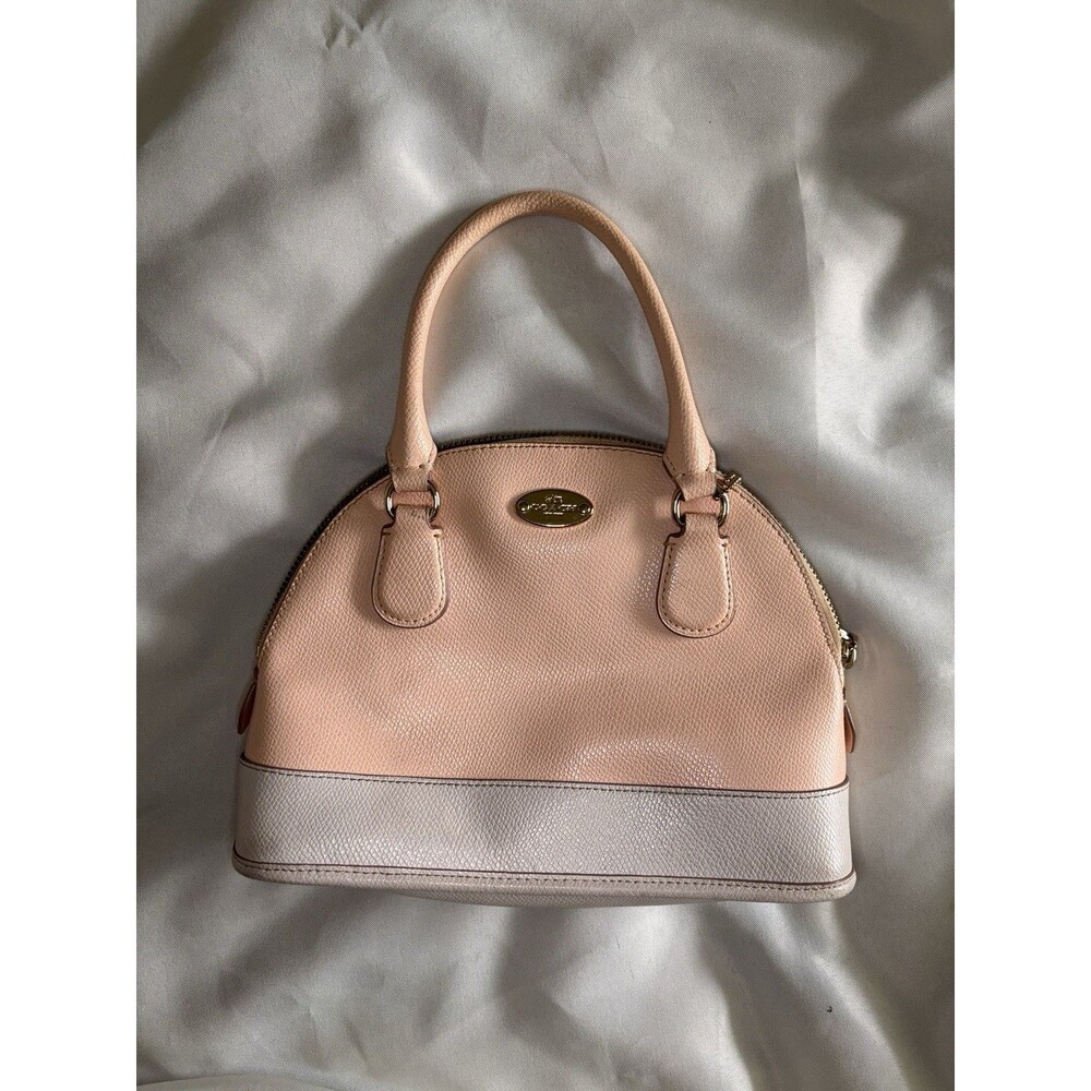 Coach Crossgrain Leather mini Cora Satchel F34517 Apricot Chalk